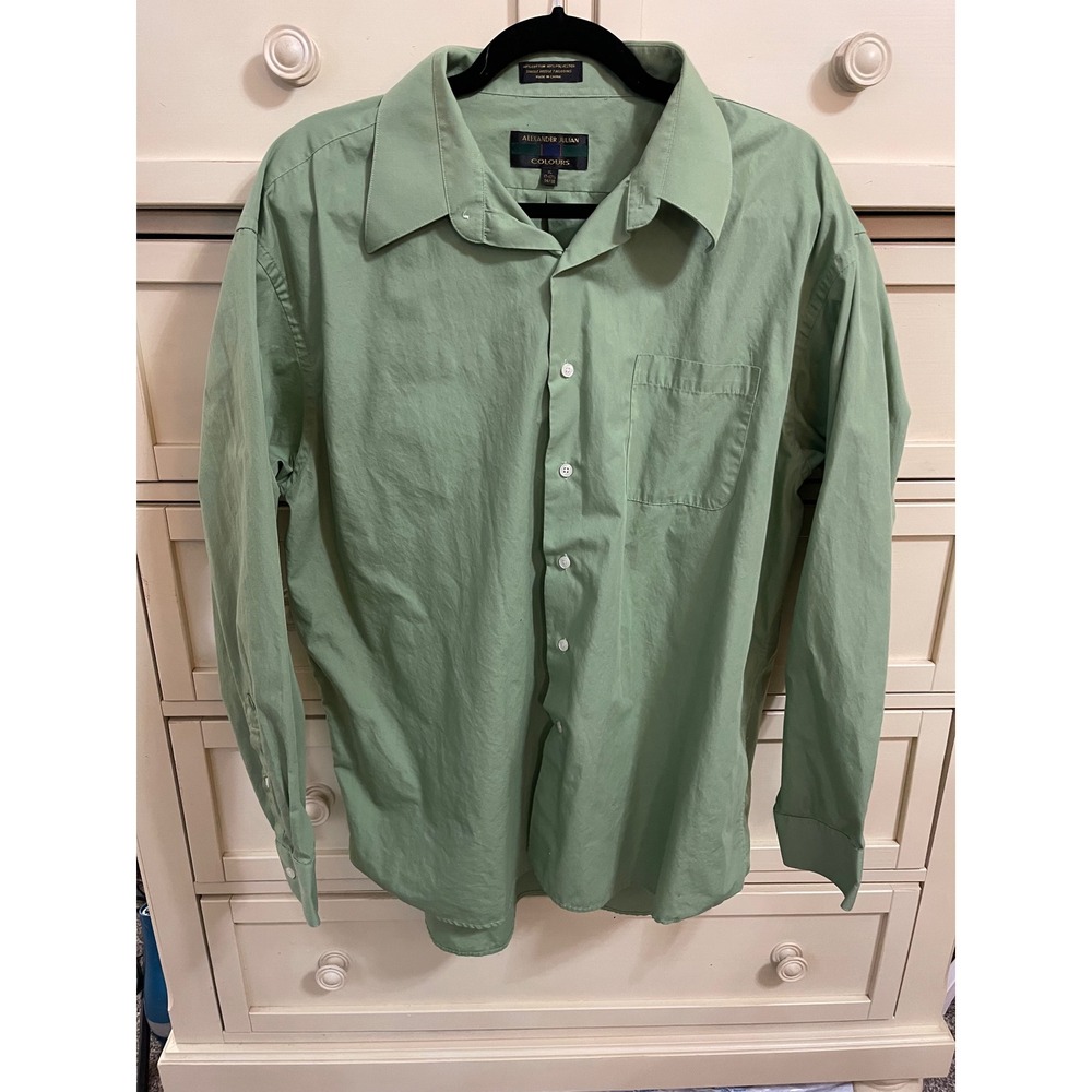 Alexander Julian Colours Mens XL Light Green Button Down Shirt